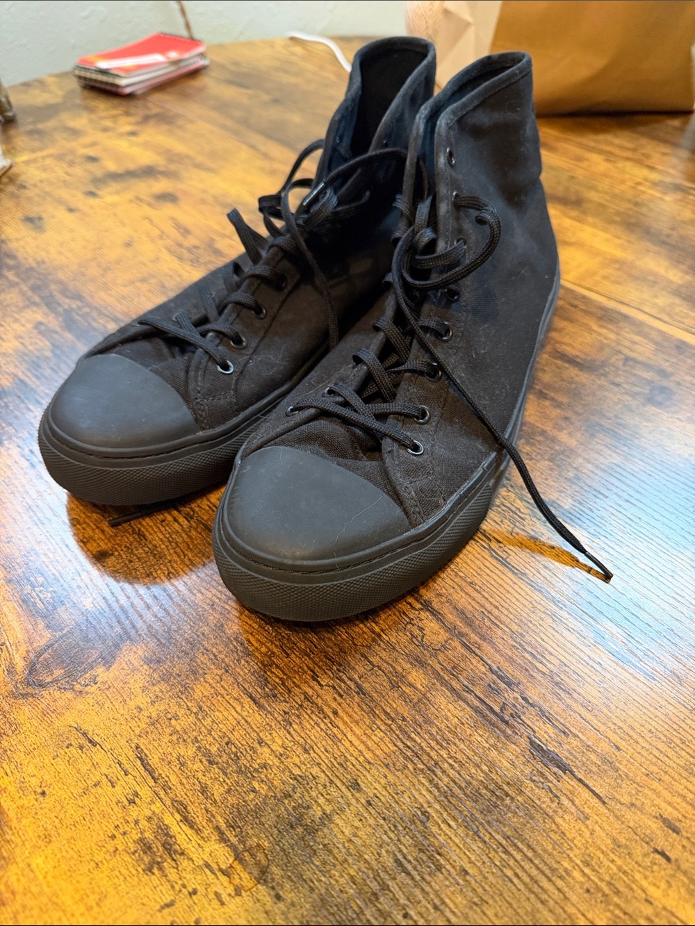 Nothing New Men's Black High-Top Canvas Sneakers